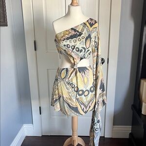 Cult Gaia Multicolor High Low Dress